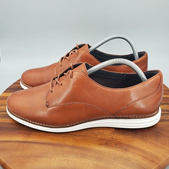 Cole Haan Original Grand Oxfords Women's 10.5 B Brown Leather Plain Dress Shoes - Picture 3 of 9